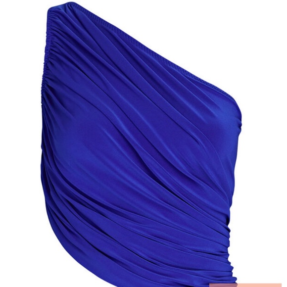 NWT Norma Kamali Blue Asymmetrical Wrap Top Size Small - Picture 2 of 5